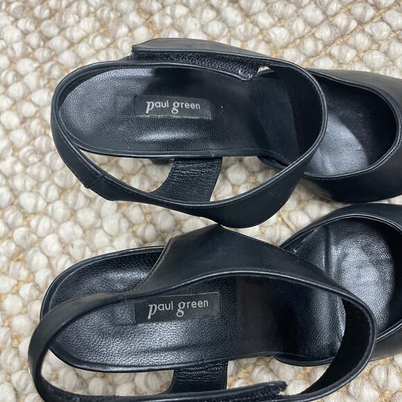 Paul Green Nicolette Pump Black Leather Pointed Toe Heels UK 6 / US 8.5 Classic - Picture 9 of 14